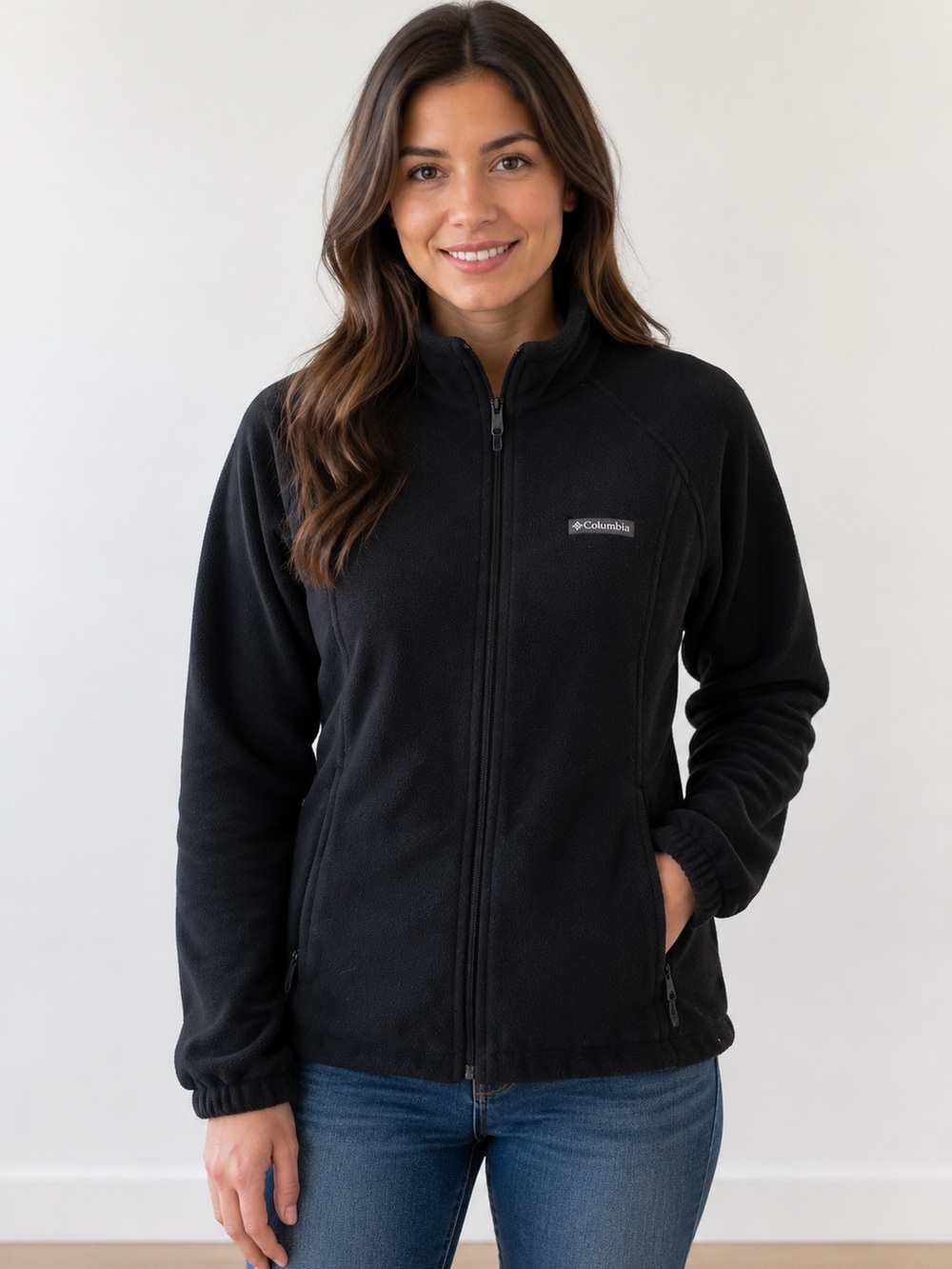 Columbia Women's Black Zip-Up Fleece Jacket